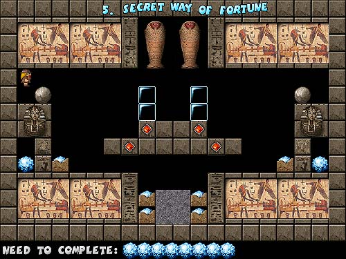 Crystal Cave - Classic puzzle game, collect all crystals.